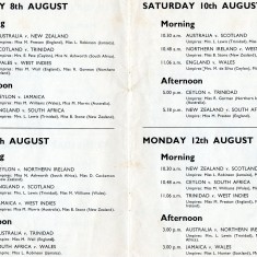 Further programme pages showing the match timetables