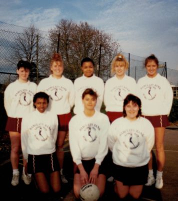 New Cambell Under 18s winners 1989 Barclays Clubs Tournament Back row Tracey Daly, Daniele Keen, Sharon Duberry, Jo Hilling Front row Rebecca Peters, ??, Sian Jones